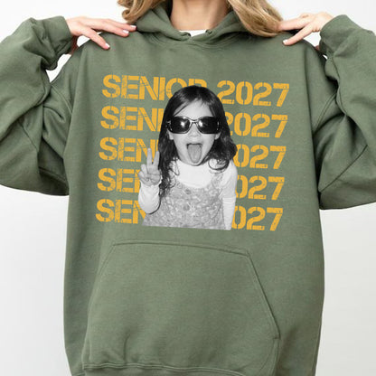 Personalized Senior 2027 Photo Shirt, Custom Class of 2027 Graduation Tee, Senior Portrait Keepsake Gift 685685