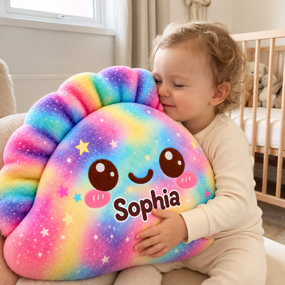 Personalized Rainbow Starry Dumpling Pillow, Custom Name Cute Plush Cushion, Kids Gift 686811 WFD
