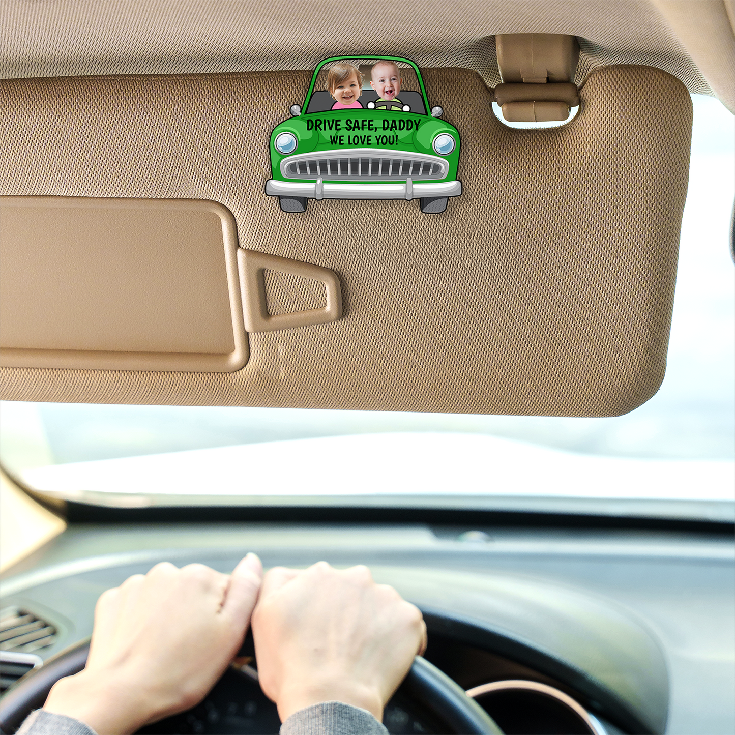 Personalized Baby Face Car Visor Clip, Custom Kid Photo Drive Safe Daddy Visor Clip, Father's Day Gift 685047