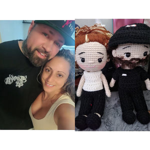 Personalized Couple Crochet Doll, Custom Portrait Crochet Doll, Handmade Anniversary Gift for Mom & Dad 683777