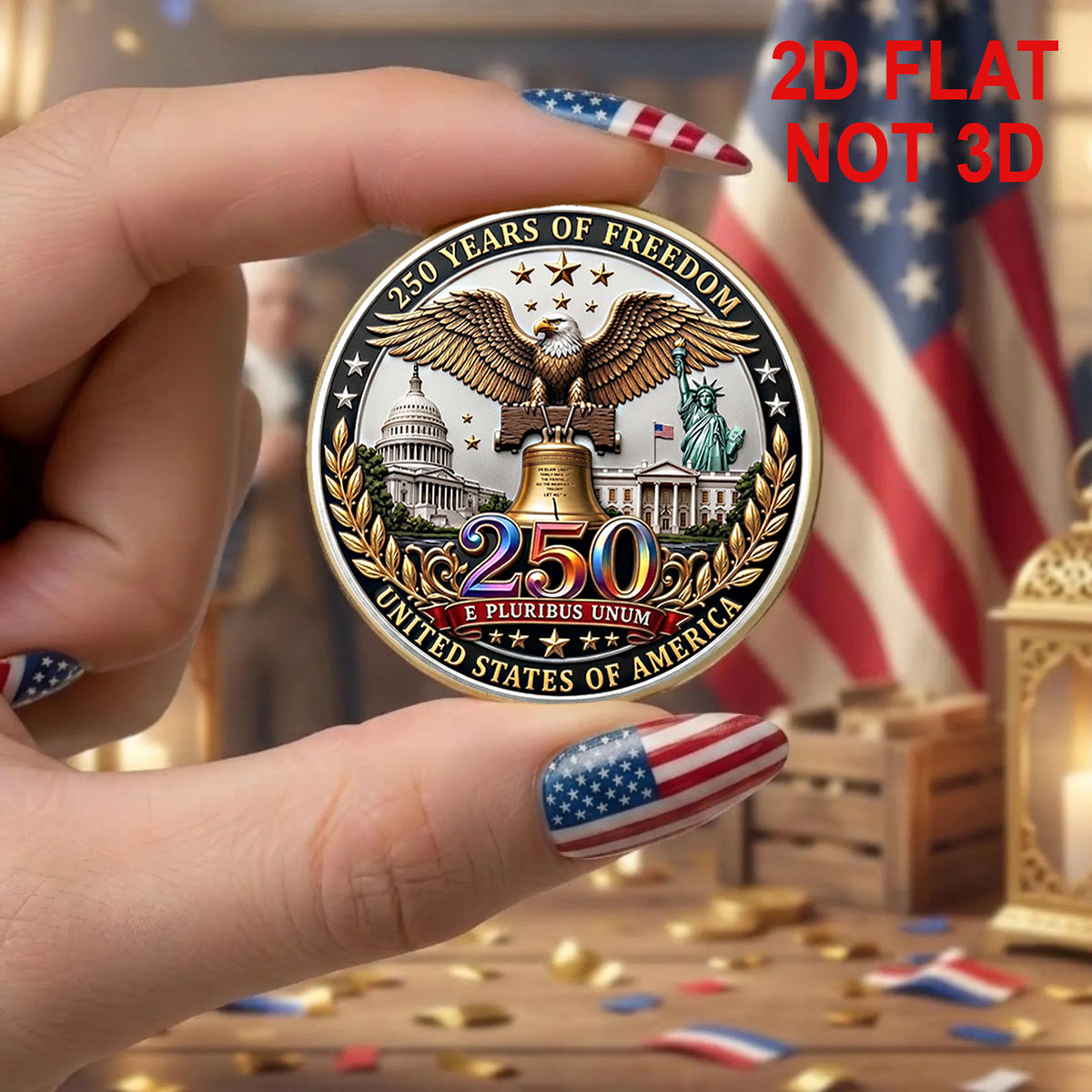 Donald Trump 250 Years of America Challenge Coin, 1776–2026 USA 250th Anniversary Collectible Coin 686133