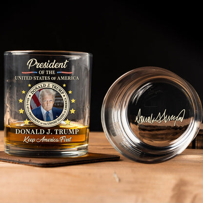 Donald Trump 45/47 Whiskey Glass | Keep America First Whiskey Glass 684089 – GOP