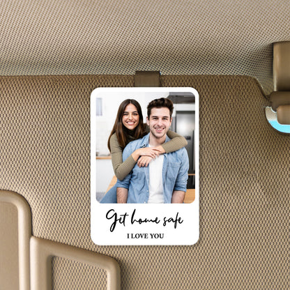 Personalized Couple Photo Car Visor Clip, Drive Safe I Love You Gift for Boyfriend Husband 685954