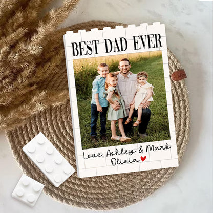 Custom Photo Building Brick Block, Personalized Best Dad Ever Picture Brick Puzzle, Father’s Day Gift 685144