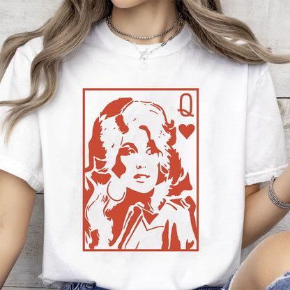 Dolly Parton Queen of Hearts Shirt, Retro Country Music Graphic Tee, Dolly Fan Gift, Vintage Western T-Shirt 686171