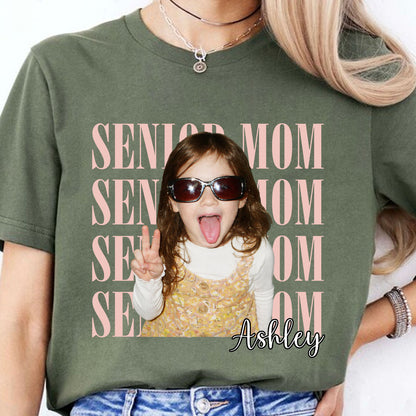 Custom Photo Senior Mom Shirt, Personalized Class of 2027 Graduation Tee, Proud Mom Gift, Senior Mom Shirt 685602