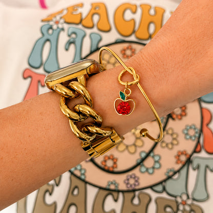 Custom Teacher Knot Bangle, Personalized Teacher Appreciation Gift, Bracelet with Gift Box & Card 685809 WFD