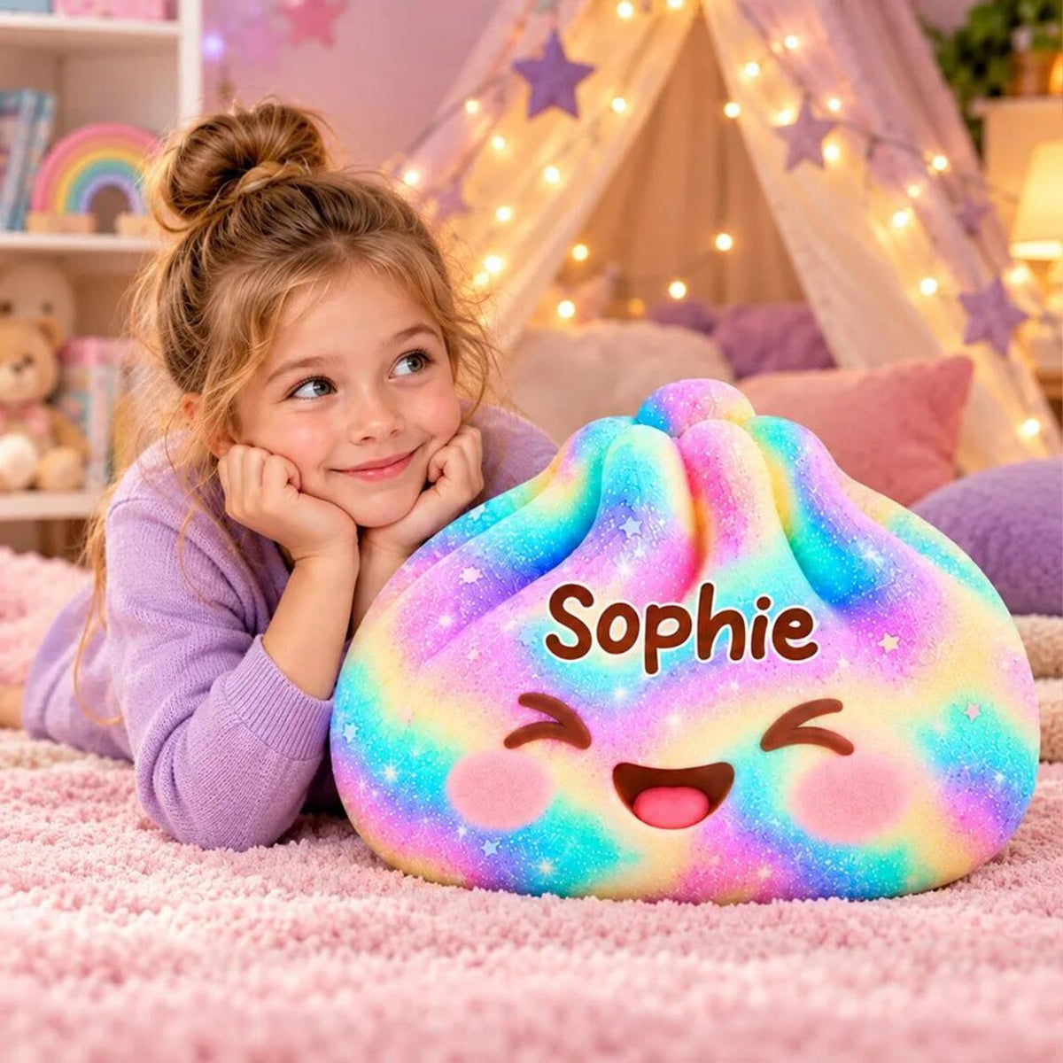 Personalized Dumpling Squishy Pillow, Custom Name Kawaii Plush Pillow, Cute Christmas Gift for Kids 686712 WFD
