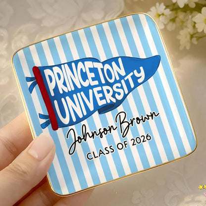 Custom School Pennant Jewelry Dish Class of 2026, Personalized Graduation Ring Dish, Senior Gift for Her 684905