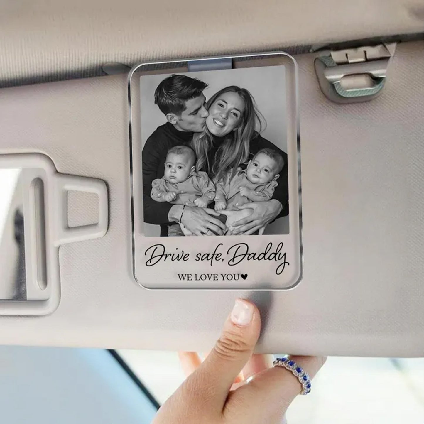 Personalized Photo Car Visor Clip, Custom Drive Safe Daddy Car Accessory, Father’s Day Gift 685155 WFD