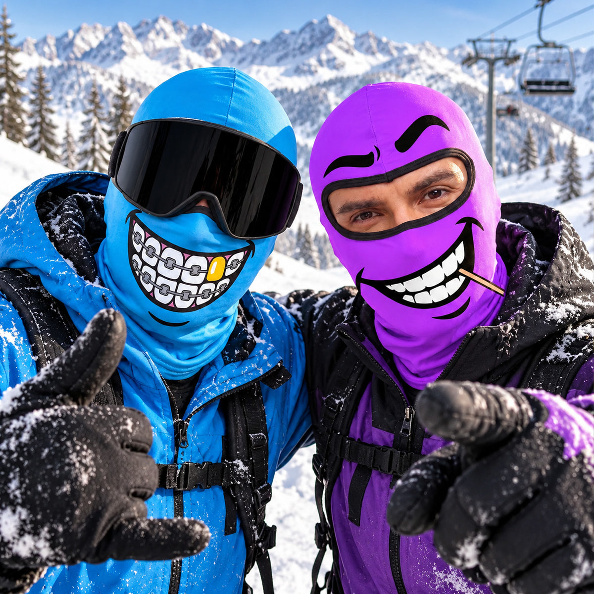 Funny Cheeky Emoji Balaclava Ski Mask, Smiley Face Winter Mask, Novelty Snowboard Skiing Gift 686507 WFD
