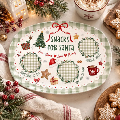 Personalized Cookies for Santa Plate, Custom Family Names Christmas Snack Platter, Family Christmas Gift 686896 WFD