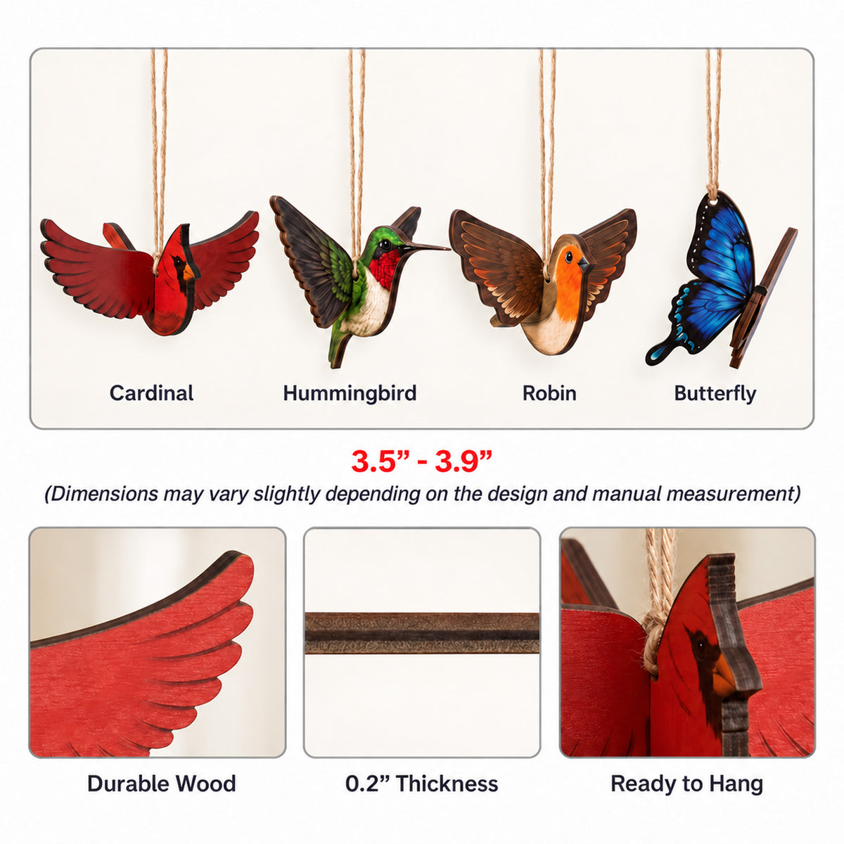 Custom Photo Always With You Memorial Wood Ornament, Cardinal Hummingbird Butterfly Memorial Gift 686537 WFD