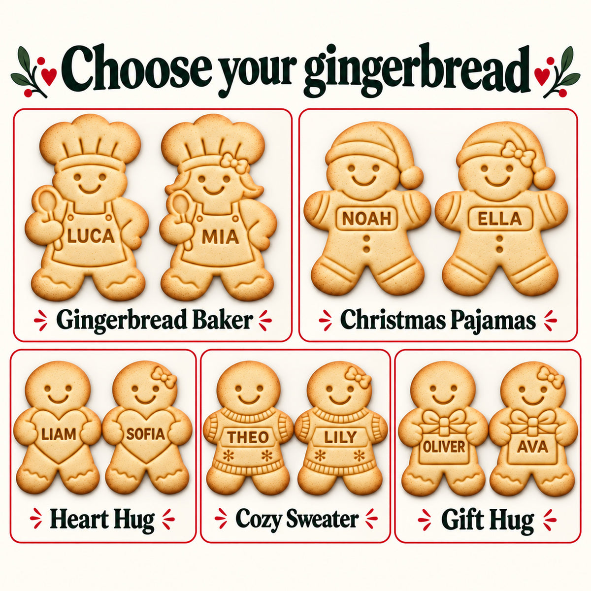 Personalized Gingerbread Cookie Cutter & Stamp, Custom Name Christmas Baking Tool, Holiday Gift for Bakers 686985 WFD