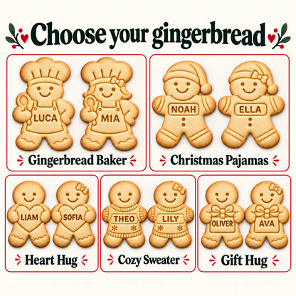 Personalized Gingerbread Cookie Cutter & Stamp, Custom Name Christmas Baking Tool, Holiday Gift for Bakers 686985 WFD