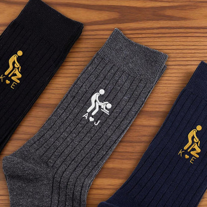 Personalized Embroidered Funny Socks, Custom Couple Adult Socks, Christmas Gift for Husband Boyfriend 686261 WFD