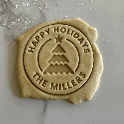 Personalized Christmas Cookie Stamp & Cutter, Custom Family Name Baking Tool, Christmas Gift for Bakers 686946 WFD