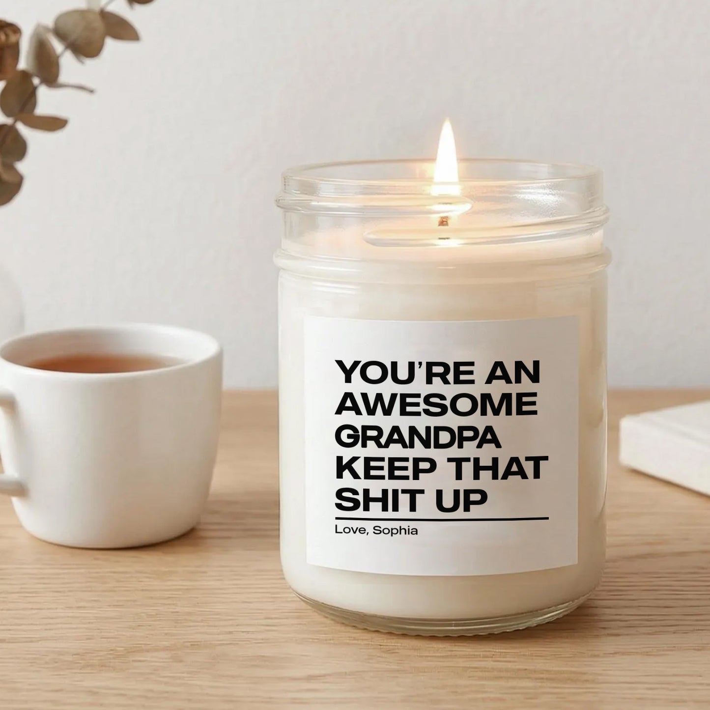 Personalized Funny Dad Grandpa Candle, Custom Father’s Day Candle Gift for Dad Grandpa, Funny Scented Candle 684953