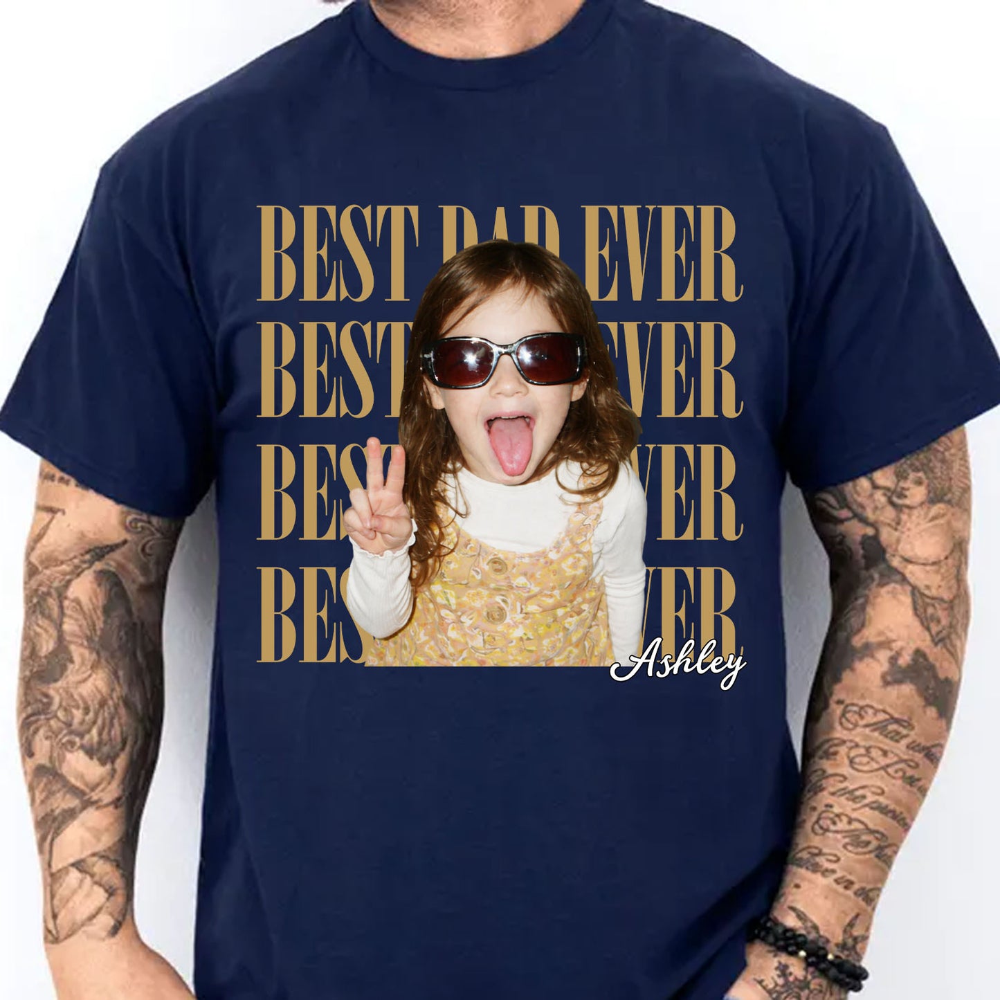 Custom Photo Best Dad Ever Shirt, Personalized Father’s Day Tee, Gift for Dad, Girl Dad Shirt 685106