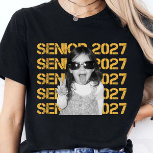 Personalized Senior 2027 Photo Shirt, Custom Class of 2027 Graduation Tee, Senior Portrait Keepsake Gift 685685