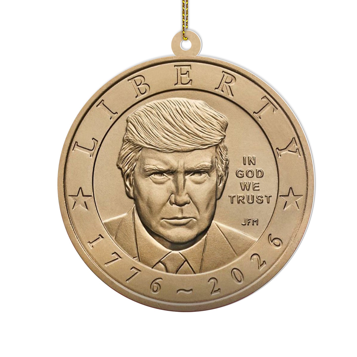 Donald Trump 2-Sided Aluminum Ornament, Trump 250th America Anniversary Christmas Ornament 686132