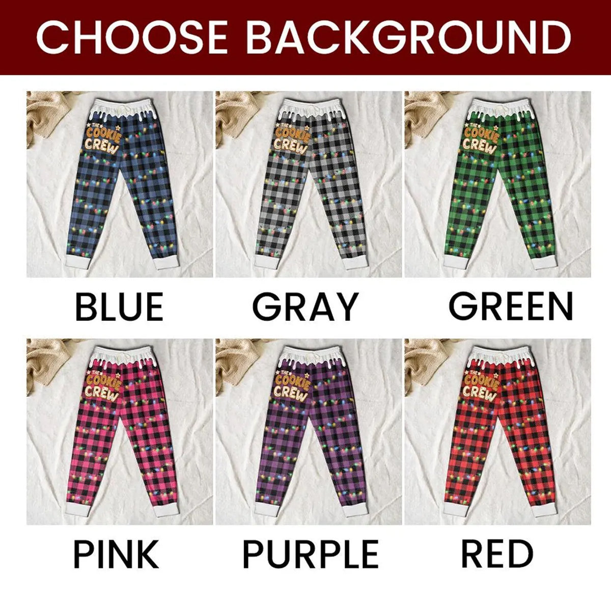 Personalized Cookie Crew Pajama Pants, Custom Name Christmas PJs, Matching Family Holiday Gift 686272 WFD