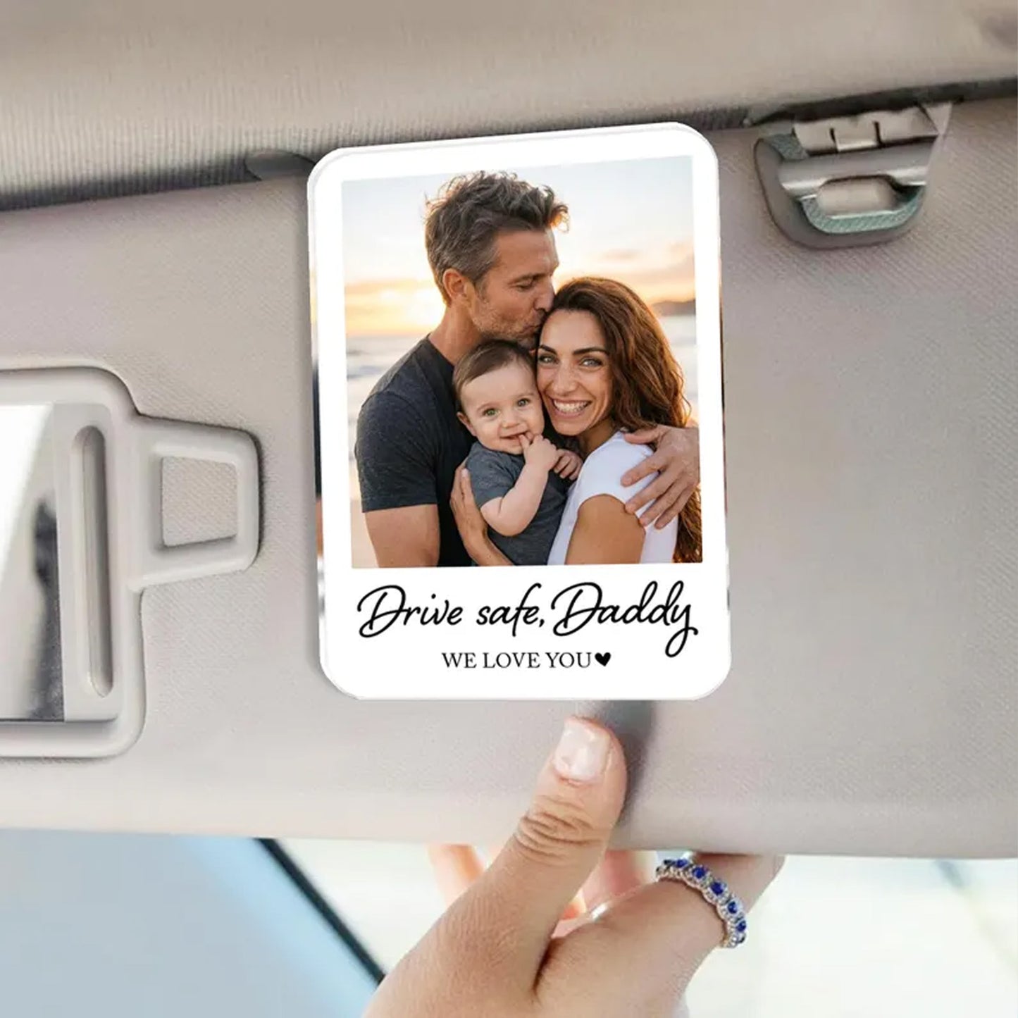 Personalized Photo Car Visor Clip, Custom Drive Safe Daddy Car Accessory, Father’s Day Gift 685155 WFD