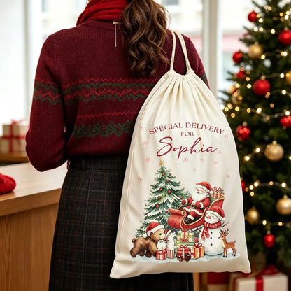 Personalized Santa Sack, Custom Name Christmas Gift Bag, Large Santa Toy Sack, Kids Christmas Gift 686720 WFD
