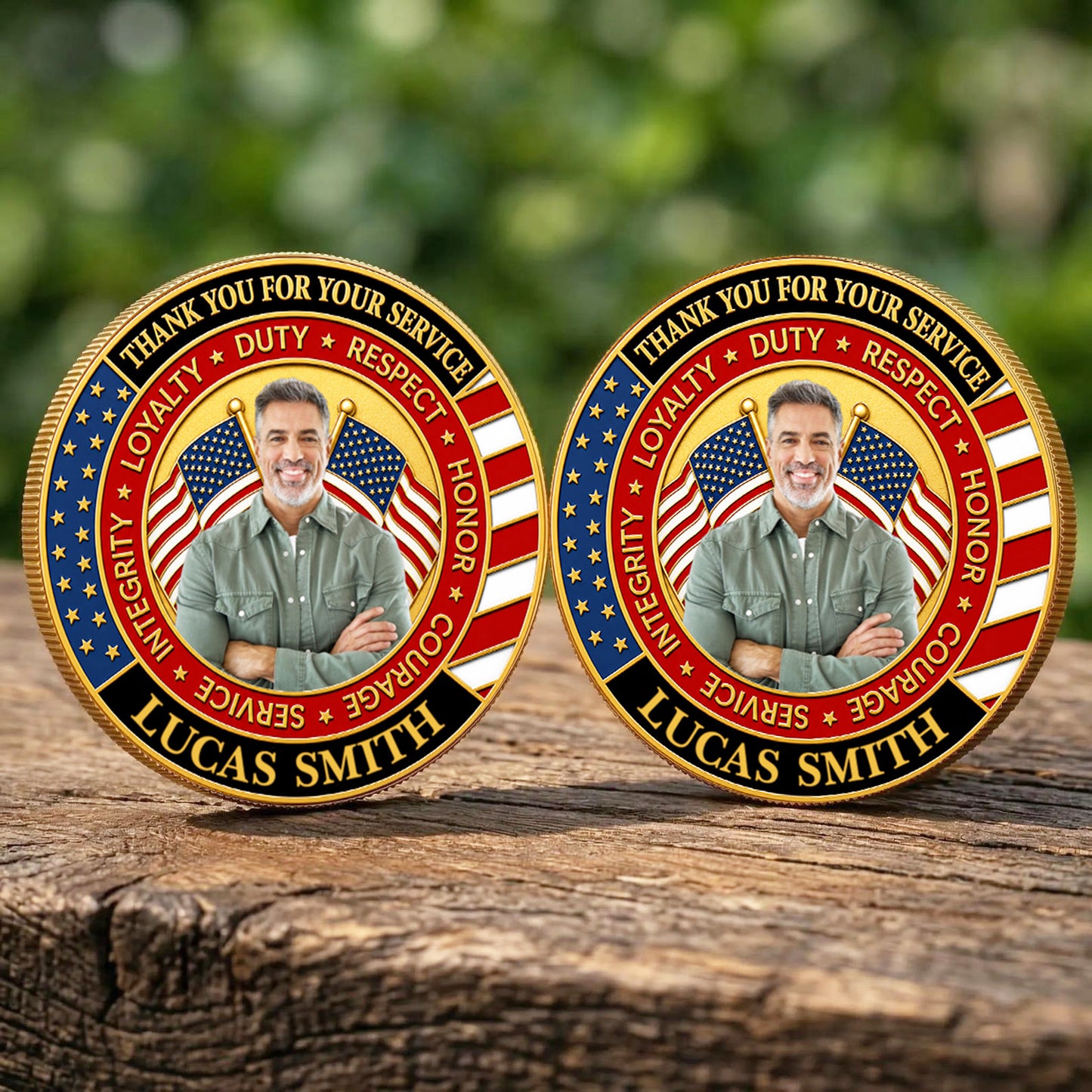 Personalized Thank You for Your Service Coin, Custom Patriotic 250 Years USA Commemorative Gift 685016