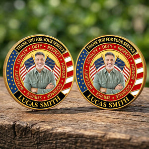 Personalized Thank You for Your Service Coin, Custom Patriotic 250 Years USA Commemorative Gift 685016