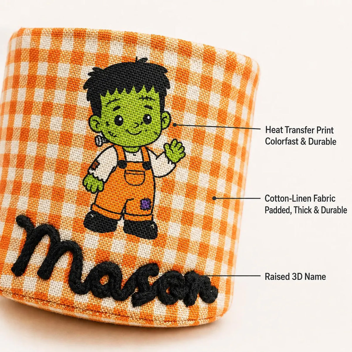 Personalized Halloween Basket for Kids, Custom Name Trick or Treat Bucket, Embroidered Candy Bag 686146 WFD