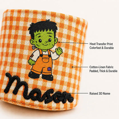 Personalized Halloween Basket for Kids, Custom Name Trick or Treat Bucket, Embroidered Candy Bag 686146 WFD