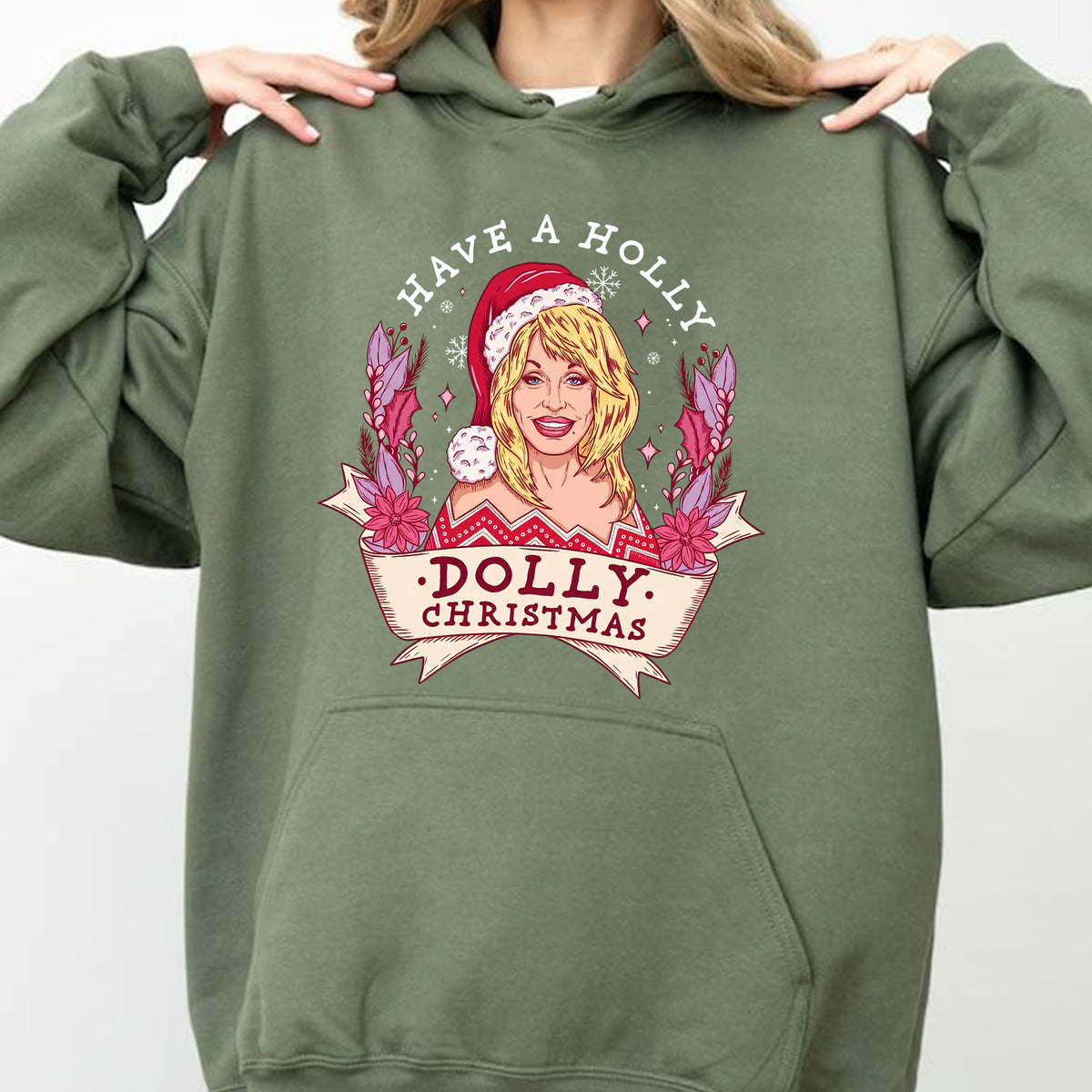 Have A Holly Dolly Christmas Dark Sweatshirt, Dolly Parton Holiday Shirt, Country Music Christmas Gift 686225