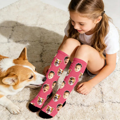 Custom Photo Christmas Socks, Personalized Face & Pet Socks, Funny Family Christmas Gift 686263 WFD