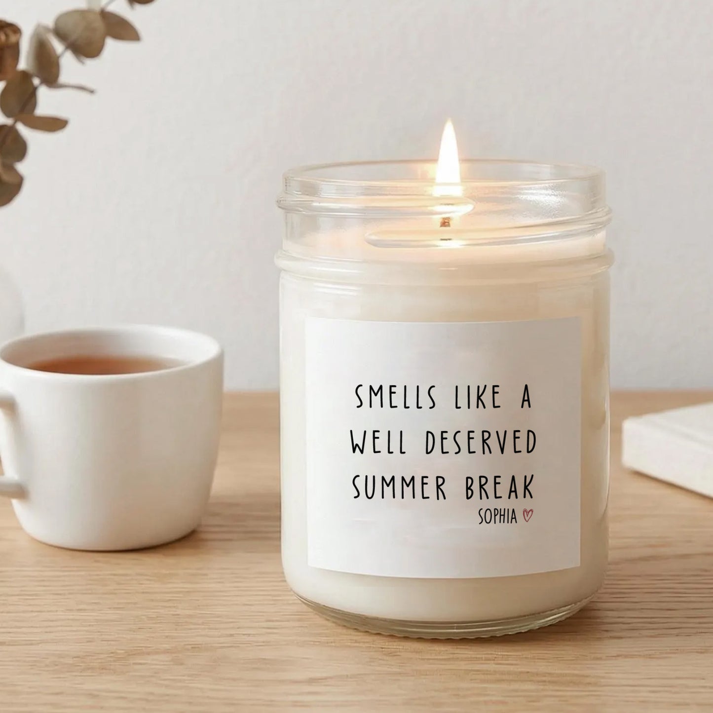 Personalized Teacher Candle, End of Year Teacher Gift, Smells Like Summer Break Candle, Teacher Appreciation Gift 684909
