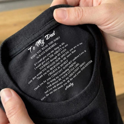 Custom Inside Neck Print Shirt for Dad, Personalized Hidden Message T-Shirt, Father's Day Gift 684671