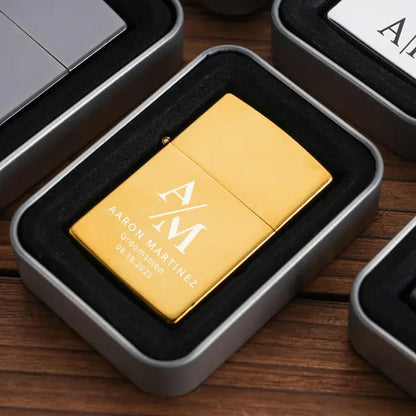 Custom Monogram Lighter with Case | Engraved Groomsmen Lighter | Personalized Gift for Men 684776