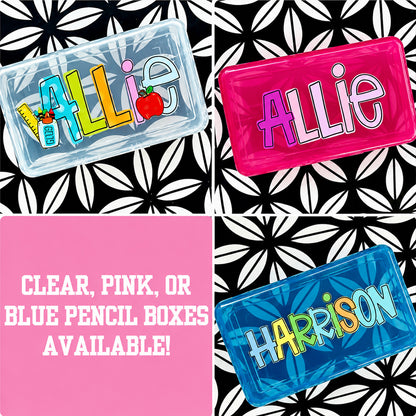Personalized Pencil Boxes, Pencil Pouch, Custom Pocket Folder with Prongs, Zipper Pouch, Back to school Gift 685367