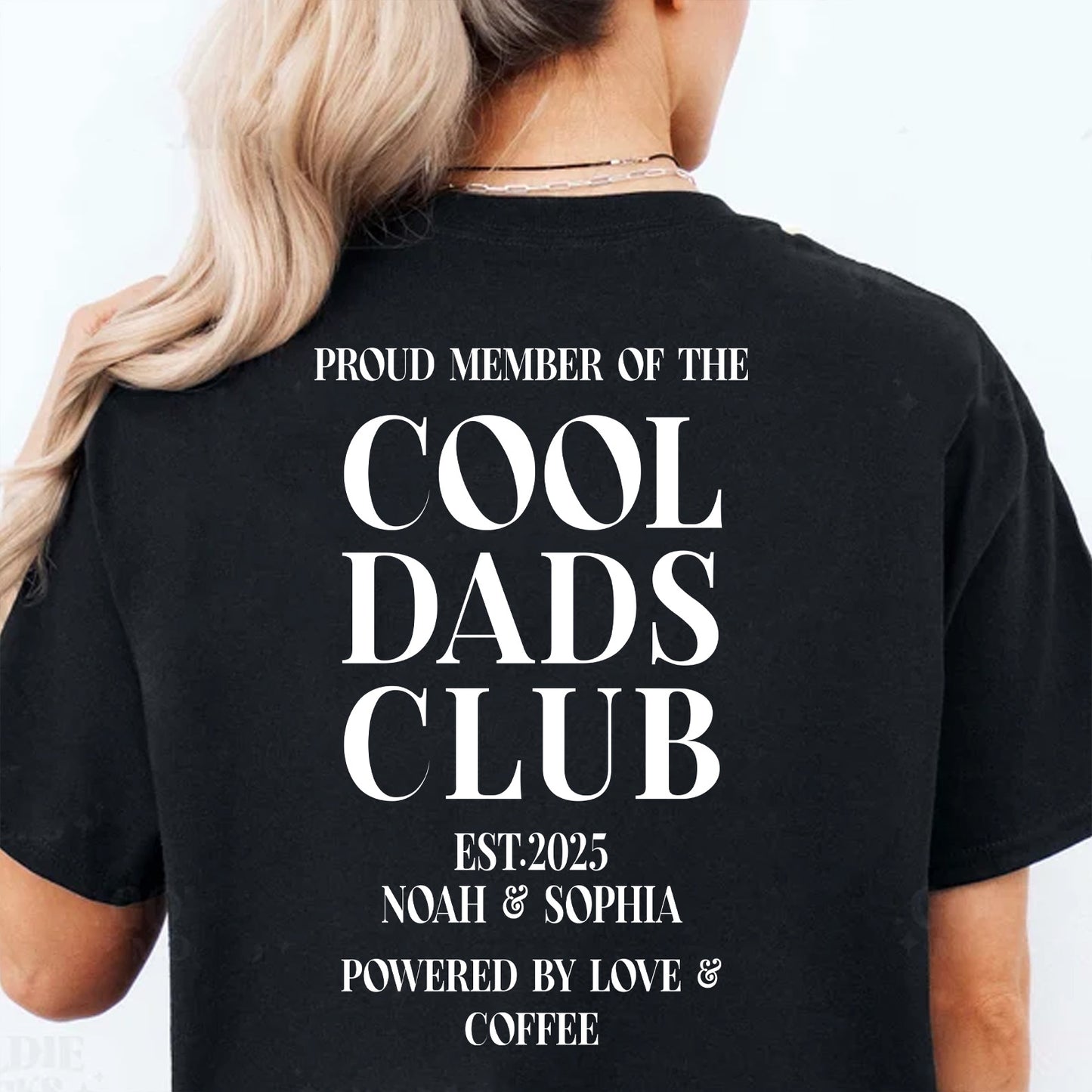 Personalized Cool Dads Club Backside Shirt, Custom Dad Dark Tee, Fathers Day Gift, Papa Daddy T-Shirt 684870
