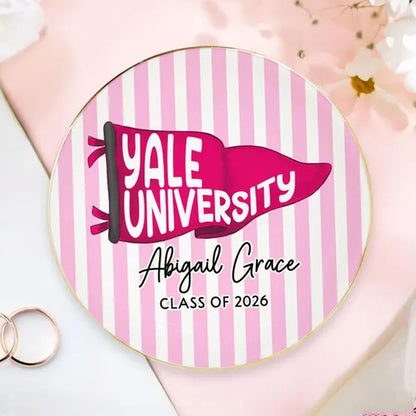 Custom School Pennant Jewelry Dish Class of 2026, Personalized Graduation Ring Dish, Senior Gift for Her 684905