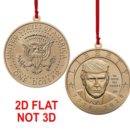 Donald Trump 2-Sided Aluminum Ornament, Trump 250th America Anniversary Christmas Ornament 686132