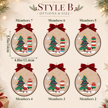 Personalized Family Christmas 2 Layered Wooden Ornament, Custom Names Family Christmas Tree Ornament 686620 WFD