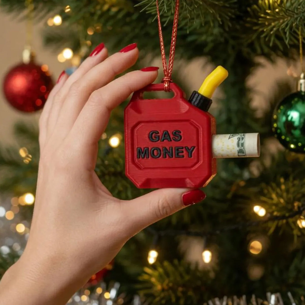 Gas Can Money Holder, Funny Gas Money Christmas Ornament, Novelty Cash Gift for New Drivers & Dad 686942 WFD