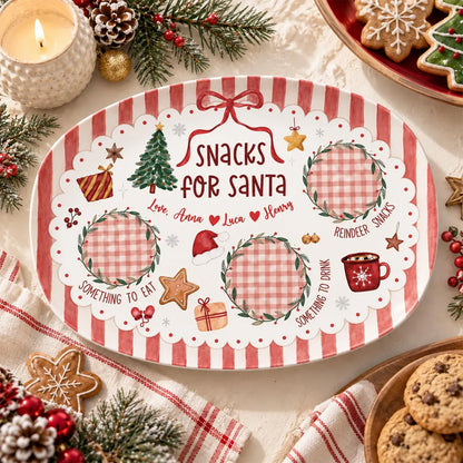 Personalized Cookies for Santa Plate, Custom Family Names Christmas Snack Platter, Family Christmas Gift 686896 WFD