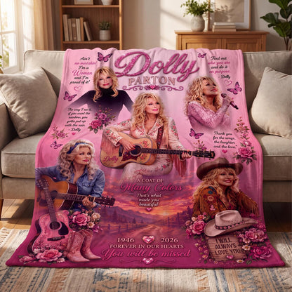 Dolly Parton Memorial Blanket, In Loving Memory Country Music Fleece Throw, Dolly Fan Gift 686189 WFD