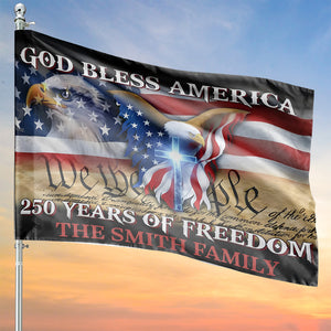 Custom Name 250 Years of Freedom House Flag | God Bless America Eagle USA Flag 684410