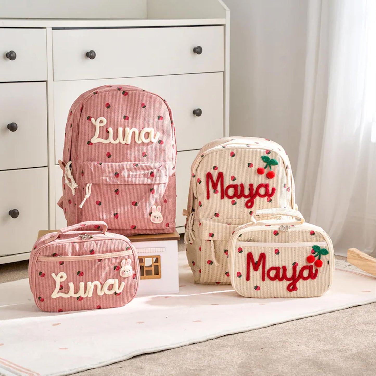 Personalized Kids Backpack and Lunch Bag Set, Custom Name School Bag, Back to School Gift 685356