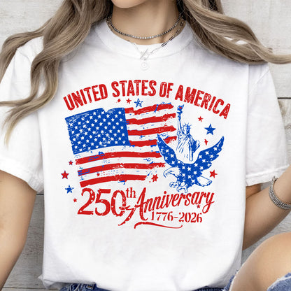 USA 250 Years Anniversary 1776-2026 Shirt | Patritoic US Flag Eagle Liberty Tee | Independence Day T-Shirt 684343