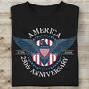 250 Years Anniversary Shirt, 1776–2026 Eagle Badge Patriotic T-Shirt, Vintage Fourth of July Shirt 684081