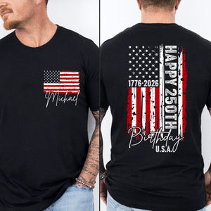 Custom USA 250 Years Anniversary Pocket & Back Shirt | 1776–2026 Independence Day Tee | 4th of July Family Shirt 684483